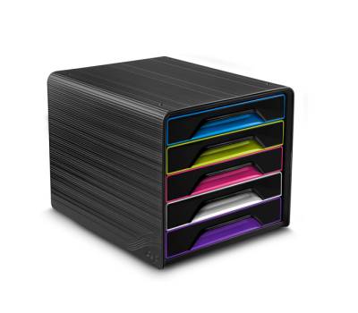 Cassettiera Smoove - 36 x 28,8 x 27 cm - 5 cassetti standard - nero-multicolore - Cep - 1071110411 - 3462159010632 - DMwebShop - 1