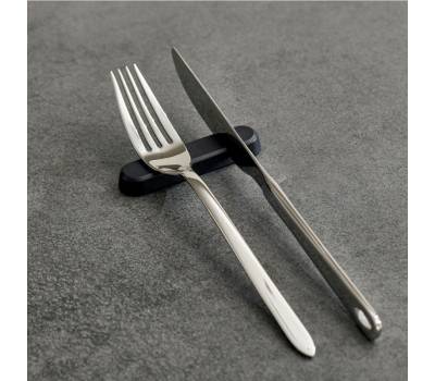 Poggiaposate - 8 x 2 x 1 cm - melamina - nero - conf. 6 pezzi - Leone - T8195.Z - 8024112017871 - DMwebShop - 1