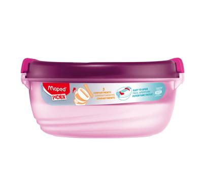 Lunch Bowl Origins - 3 scompartimenti - 19,5 x 18,5 x 9,2 cm - 1,4 lt - rosa - Maped Picnik - 872601 - 3154148726012 - DMwebShop - 1