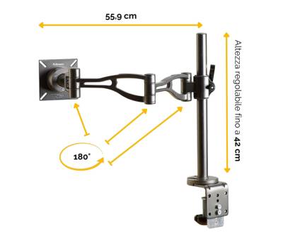 Braccio porta monitor singolo Professional Series - Fellowes - 8041601 - 50043859594219 - DMwebShop - 1