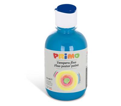 Tempera brillante fluorescente - 300 ml - colori fluo assortiti - box 6 colori - Primo - 255TF6ASS - 8006919315916 - DMwebShop - 2