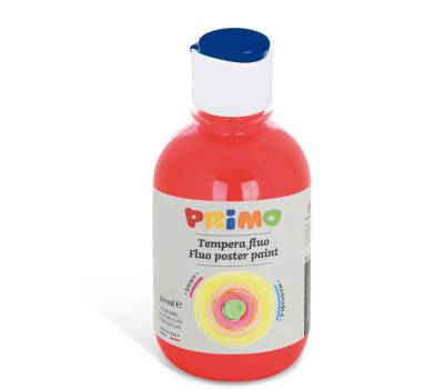 Tempera brillante fluorescente - 300 ml - colori fluo assortiti - box 6 colori - Primo - 255TF6ASS - 8006919315916 - DMwebShop - 6