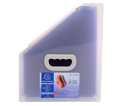 Classificatore portariviste Crystal - 12 tasche - PP - 26,5 x 32,5 cm - Exacompta - 55598E - 3130630555988 - DMwebShop - 2