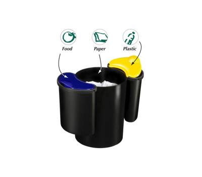 Cestino raccolta differenziata 516 altezza 33,7 cm diametro 26 cm nero giallo blu Cep 1005160011 - 18216 - 1
