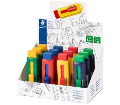 Gomma a scorrimento eraser - involucro colori vivaci assortiti - conf. 12 pezzi - Staedtler - 525 PS1 S - 4007817525180 - DMwebShop - 5