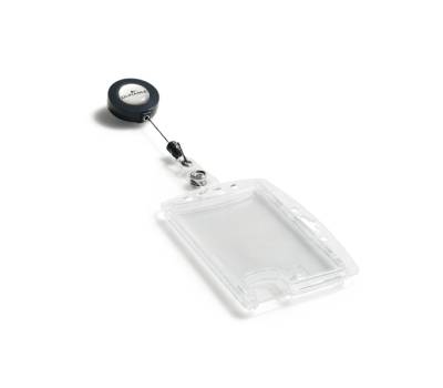 Portabadge Duo in acrilico con chiocciola 2 tessere inseribili 5,4 x 9 cm Durable 8224-19 - 113 - 1