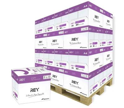 Carta bianca per stampanti ad alta velocita' - A4 - 80 gr - scatole da 5 risme - pallet da 34 scatole - 170 Risme - Rey Copy - REYA480-170 - DMwebShop - 1