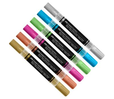 Marcatori Shake Paint colori assoriti metallic confezione 6 pz Faber Castell 285517 - 1373 - 1