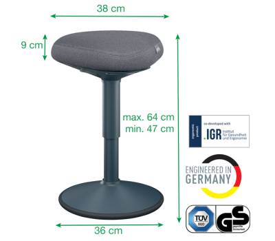 Sgabello Active Comfort da seduta - grigio scuro - Leitz - 65440089 - 4002432138418 - DMwebShop - 4