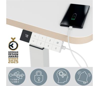 Scrivania Compatta Elettrica Sit-Stand - fissa - 80 x 60 x 65 cm - bianco - Leitz - 65340001 - 4002432138371 - DMwebShop - 3