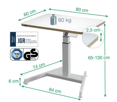 Scrivania Compatta Elettrica Sit-Stand - fissa - 80 x 60 x 65 cm - bianco - Leitz - 65340001 - 4002432138371 - DMwebShop - 4