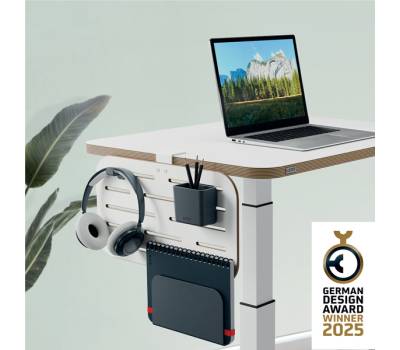 Pannello forato piccolo - per scrivanie compatte Sit-Stand - con portapenne, gancio e portariviste - 42 x 25 x 0,8 cm - grigio chiar o - Leitz - 65480000 - 4002432138449 - DMwebShop - 3