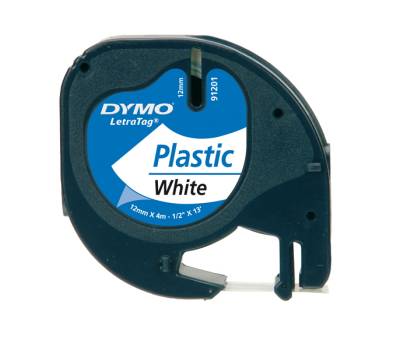 Nastro Letratag 912010 in plastica 12 mm x 4 mt bianco Dymo S0721660 - 1479 - 1