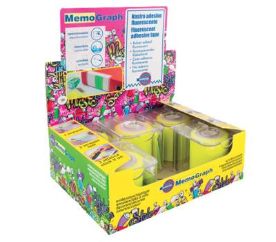 Nastro adesivo Memograph con dispenser - 50 mm x 10 mt - giallo - conf. 6 pezzi - Eurocel - 021500632 - 8001814192679 - DMwebShop - 1