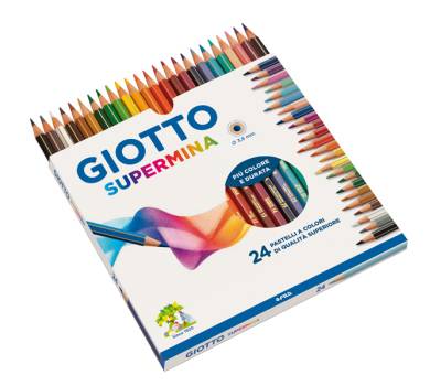 Pastello Supermina - mina 3,8 mm - colori assortiti - astuccio 24 pezzi - Giotto - 235800 - 8000825032073 - DMwebShop - 1