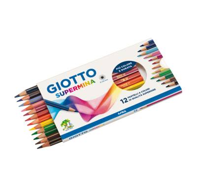 Pastello Supermina - mina 3,8 mm - colori assortiti - astuccio 12 pezzi - Giotto - 235700 - 8000825235719 - DMwebShop - 1