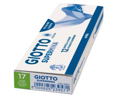 Pastello Supermina - mina 3,8 mm - verde cinabro 17 - conf. 12 pezzi - Giotto - 23901700 - 8000825239175 - DMwebShop - 1