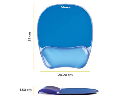 Mousepad con poggiapolsi in gel - blu trasparente - Fellowes - 9114120 - 77511911415 - DMwebShop - 1