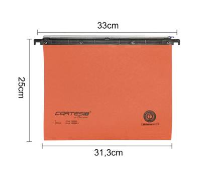Cartella sospesa Cartesio - cassetto - interasse 33 cm - fondo V - 31,2 x 25 cm - arancio - conf. 50 pezzi - Bertesi - 100/330-B2 - 8058983260661 - DMwebShop - 1
