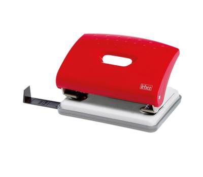 Perforatore - massimo 16 fogli - 2 fori - passo 8 cm - rosso - Lebez - 1270-N - 8007509012703 - DMwebShop - 2