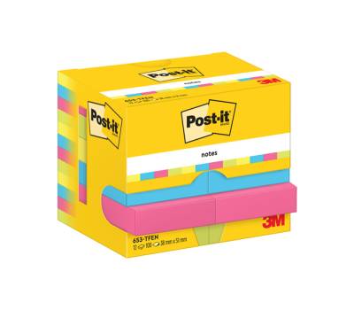 Blocco foglietti Colori Energy - 653-TFEN - colori assortiti - 38 x 51 mm - 72 gr - 100 fogli - conf. 12 pezzi - Post it - 7100290179 - 4064035065898 - DMwebShop - 1
