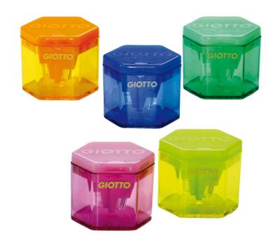 Temperamatite con contenitore - 3 fori - con serbatoio - colori assortiti - Giotto - 233000 - 8000825233005 - DMwebShop - 1