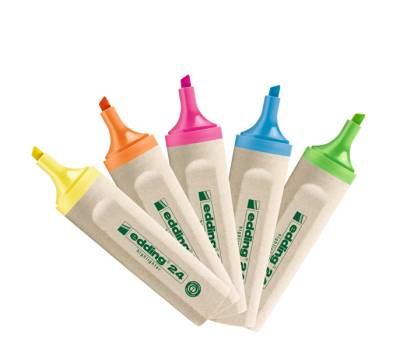 Evidenziatore 24 EcoLine - punta a scalpello - tratto 2 - 5 mm - astuccio 4 colori - Edding - 4-24-4S - 4004764917723 - DMwebShop - 1