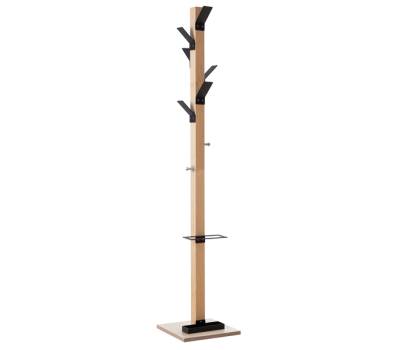 Appendiabiti Easycloth - 35 x 35 x 180 cm - 6 posti con portaombrelli legno-nero - Paperflow - K700001 - 3660141260175 - DMwebShop - 1