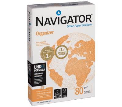 Carta Organizer - 4 fori - A4 - 80 gr - risma 500 fogli - conf. 5 pezzi - Navigator - 88501 - 5602024003200 - DMwebShop - 1