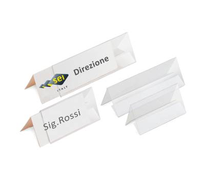 Portanome da tavolo Prisma - 15 x 5 cm - conf. 10 pezzi - Sei Rota - 318060 - 8004972001289 - DMwebShop