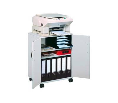 Mobiletto Multifunzione 74/53 - 52,8 x 40 x 73,7 cm - con ante alte - 4 ripiani - con ruote - grigio - Durable - 3115-10 - 4005546988085 - DMwebShop