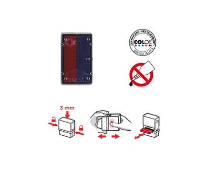 Tampone di ricambio E/12/2 - rosso-blu - conf. 5 pezzi - Colop - E12.BIC - DMwebShop