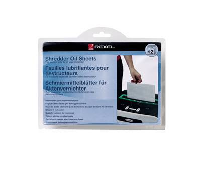 Fogli lubrificati per distruggidocumenti - scatola 12 fogli - Rexel - 2101948 - 5028252248020 - DMwebShop