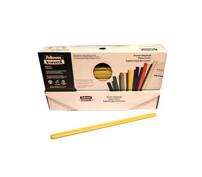 Dorsetti tondi per rilegatura - 8 mm - giallo - scatola 50 pezzi - Fellowes - D108GI - 8015687018653 - DMwebShop