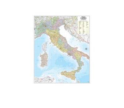 Carta geografica Italia amministrativa e stradale - murale - 97 x 122 cm - Belletti - M08PL/07 - 9788881465323 - DMwebShop