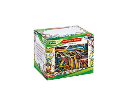 Elastici - misura e colori assortiti - scatola da 500 gr - gomma - Lebez - 50500. - 8007509036600 - DMwebShop