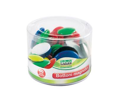 Bottoni magnetici tondi - misure e colori assortiti - barattolo da 60 pezzi - Lebez - 2777 - 8007509037355 - DMwebShop