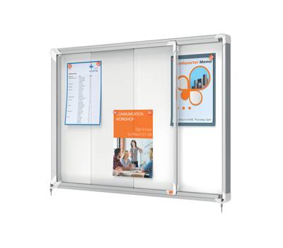 Bacheca per interni - fondo in metallo - 8 fogli - A4 - ante scorrevoli - Nobo - 1902569 - 5028252063777 - DMwebShop