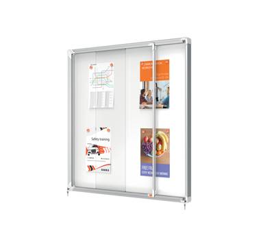 Bacheca per interni - fondo in metallo - 12 fogli - A4 - ante scorrevoli - Nobo - 1902570 - 5028252063760 - DMwebShop