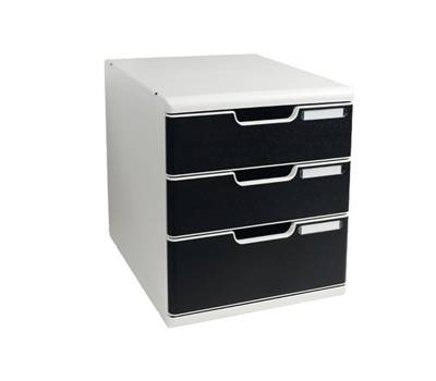 Cassettiera Modulo A4 - 28,8 x 32 x 35 cm - 3 cassetti - grigio-nero - Exacompta - 325014D - 9002493421882 - DMwebShop