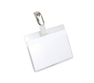 Portanome a tasca aperta clip in metallo - trasparente - 6 x 9 cm - conf. 25 pezzi - Durable - 8106-19 - 4005546811062 - DMwebShop