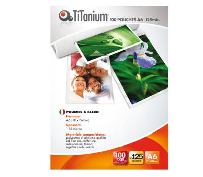 Pouches - A6 - 111 x 154 mm - 2 x 125 micron - conf. 100 pezzi - Titanium - PP525-04T - 8025133034816 - DMwebShop