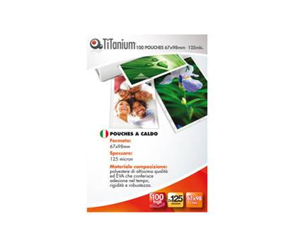Pouches - badge - 67 x 98 mm - 2 x 125 micron - conf. 100 pezzi - Titanium - PP525-10T - 8025133034830 - DMwebShop