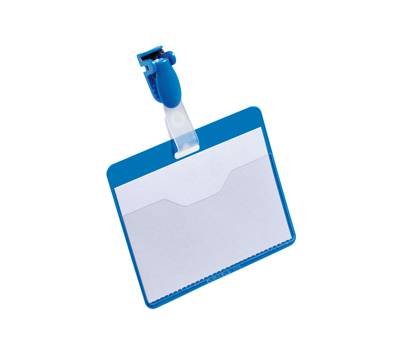 Portanome a tasca aperta clip in plastica - blu - 6 x 9 cm - conf. 25 pezzi - Durable - 8106-06 - 4005546805597 - DMwebShop