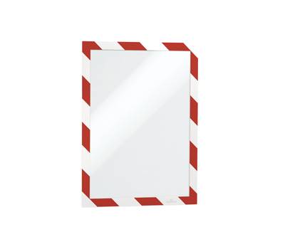 Cornice adesiva Duraframe Security A4 - pannello magnetico - 21 x 29,7 cm - rosso-bianco - conf. 2 pezzi - Durable - 4944-132 - 4005546406565 - DMwebShop