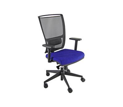 Poltrona semidirezionale Zoea - con ruote e braccioli - schienale rete nero - seduta blu - Unisit - ZOEA/BR/LB - 8050043743848 - DMwebShop