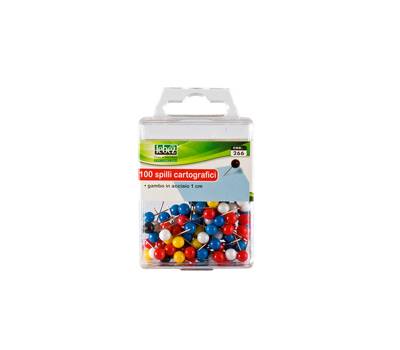 Spilli cartografici a sfera - colori assortiti - scatola 100 pezzi - Lebez - 266 - 8007509059425 - DMwebShop