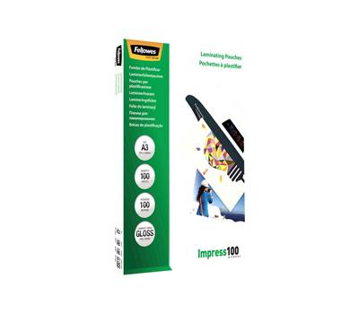 Pouches Impress100 - A3 -303 x 426 mm - 2 x 100 mic - scatola 100 pezzi - Fellowes - 5351205 - 77511535123 - DMwebShop