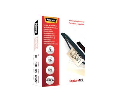 Pouches Capture125 - A6 - 111 x 154 mm - 2 x 125 micron - scatola 100 pezzi - Fellowes - 5307201 - 77511530722 - DMwebShop
