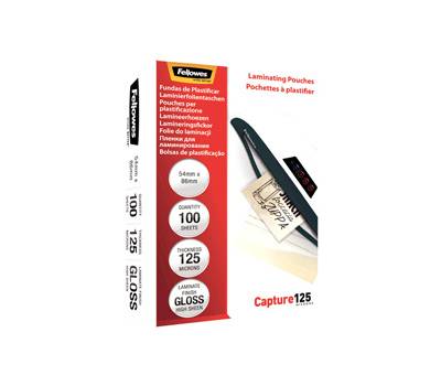 Pouches Capture125 - 65 x 95 mm - 2 x 125 micron - scatola 100 pezzi - Fellowes - 5306702 - 77511530678 - DMwebShop